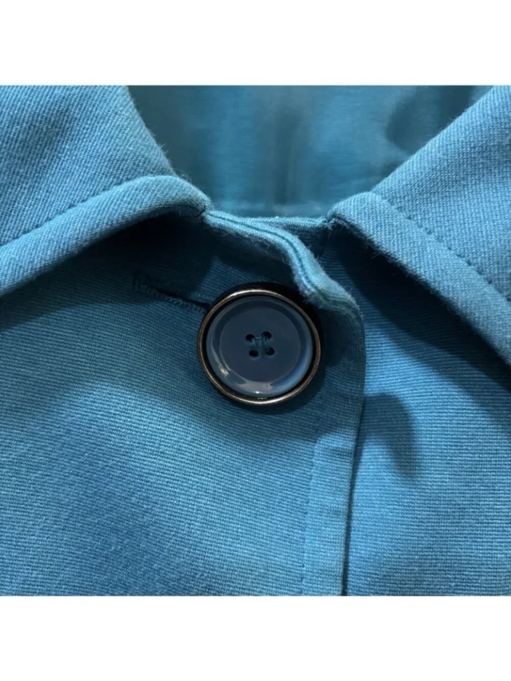 Talbots Teal  three Button Knit Coat A Line With Pokets Size 10 Preppy Classic